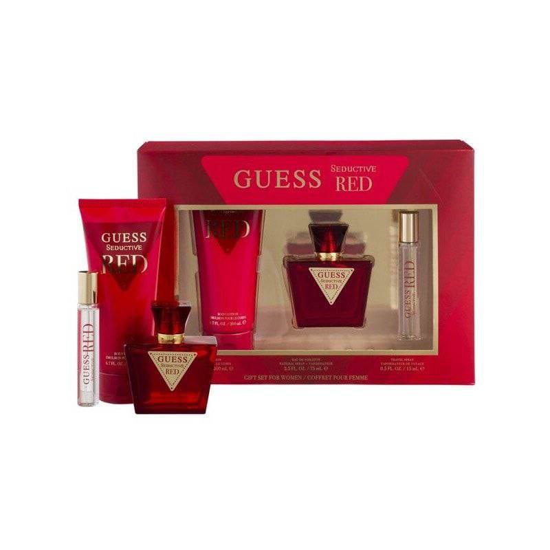 GUESS SEDUCTIVE RED EAU DE TOILETTE 75 ML-15 ML,BODY LOTION 200 ML